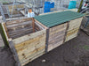 Houten compostbak van 3x 1 kuub naast elkaar met afdakje voor tuincompostering